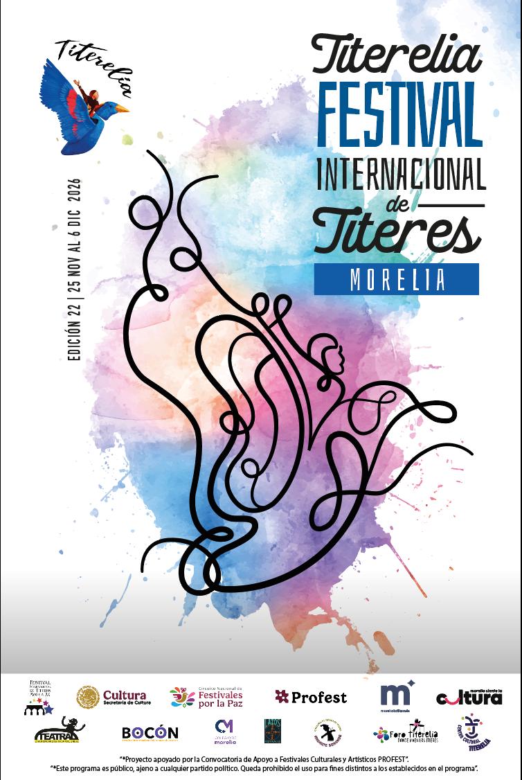 Cartel del Festival Internacional de Títeres de Morelia organizado por Titerelia